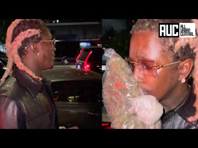 Young Thug Gets A Pound Of ZaZa Delivered To Him On The Streets In NY After SNL Performance