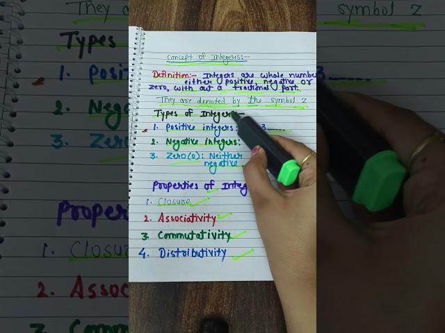 Concept of integers #educationalvideo #maths