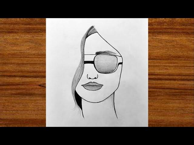 Easy girl drawing | Girl drawing easy step by step | Beautiful girl drawing for beginners #girl