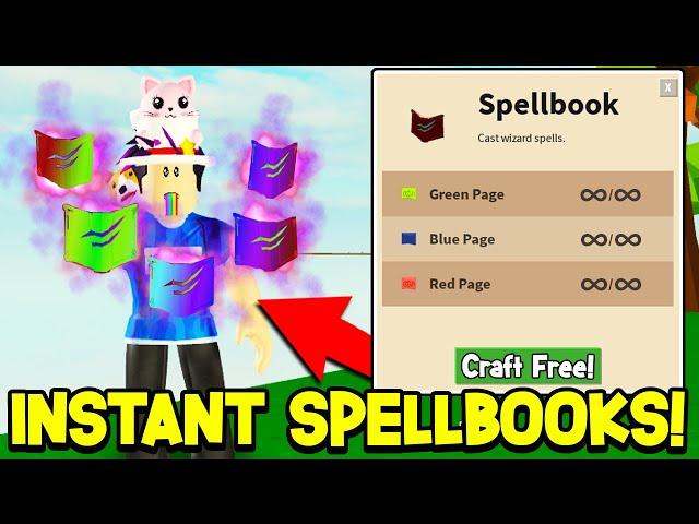 How To Get INSTANT FREE Spellbooks In Roblox Skyblock / Islands