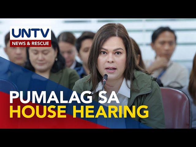 VP Sara Duterte, humarap sa House probe; Alegasyon sa paggastos sa OVP budget, pinalagan