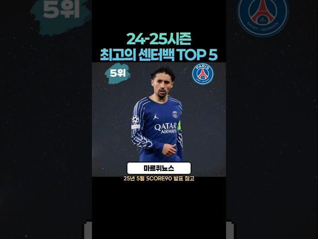 24-25 시즌 최고의 센터백 TOP 5