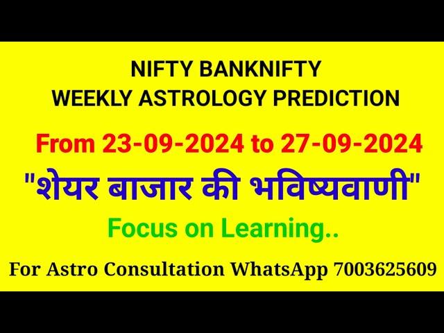 Nifty Weekly Prediction|Financial Astrology|Astro Nifty|Share Market Weekly Prediction|Nifty Weekly