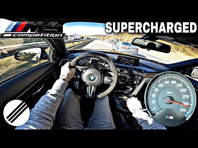 BMW M4 SUPERCHARGED *MANUAL* INFINITAS TOP SPEED DRIVE ON GERMAN AUTOBAHN 