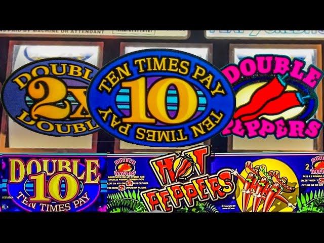 Old School Classic Double Ten Times Pay & Hot Peppers 3 Reel Slots