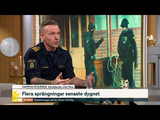 Polischefen: Det ligger bakom ökningarna av sprängningar | Nyhetsmorgon | TV4 & TV4 Play