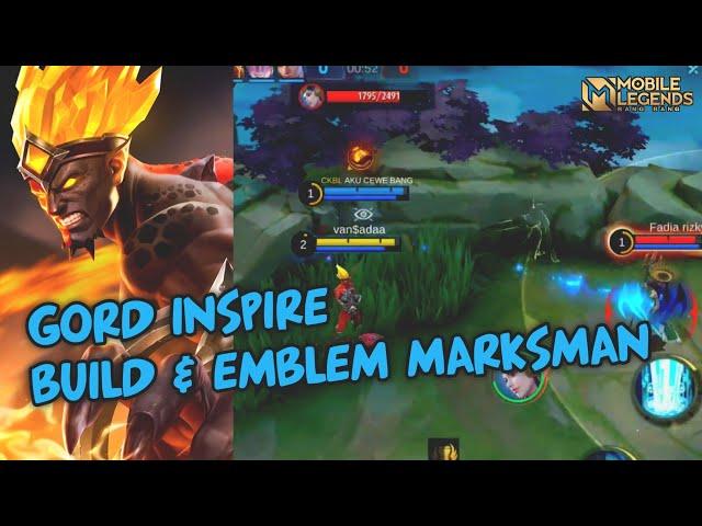 JANGAN DITIRU!! GORD INSPIRE BUILD & EMBLEM MARKSMAN BUAT LESLEY KENA MENTAL  - Mobile Legends