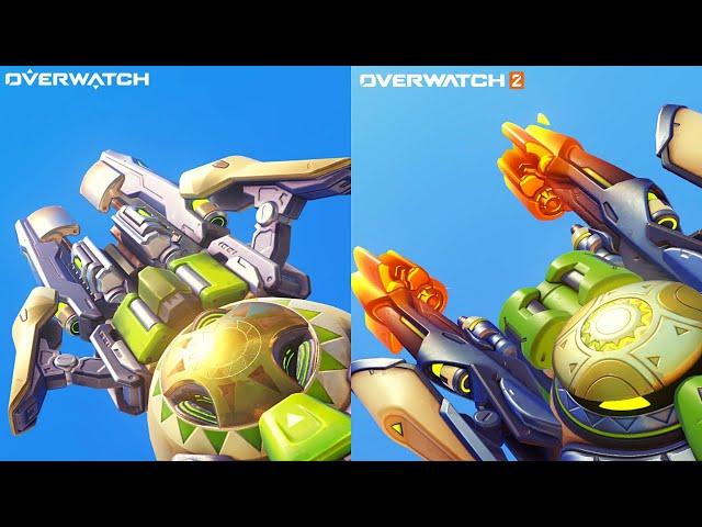 Overwatch 1 vs Overwatch 2 - Orisa changes - Audiovisual Comparison