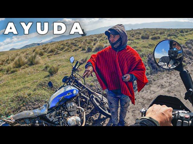 ROMPIO su MOTO y lo AYUDO en la MONTAÑA | ECUADOR | Mundo en moto | cap # 103