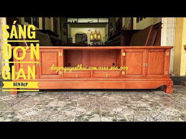 Kệ tivi gỗ hương đá đơn giản đẹp cho nhà hiện đại