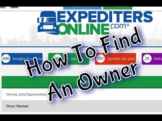 Expediter Team ~ How To Find An Owner To Drive For In Expediting