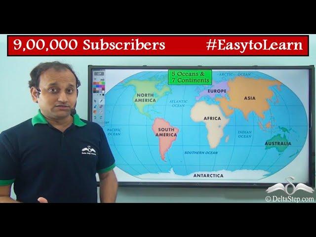 Oceans and Continents | World Map | Names | Class 4 | CBSE | NCERT | ICSE