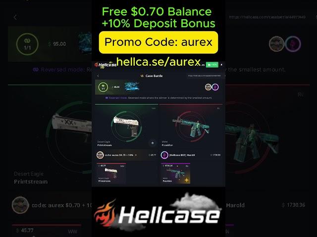 Get Free $0.70 Balance! #hellcase  #keydrop #skinclub #csgoskins #farmskins #cs2caseopening #casehug