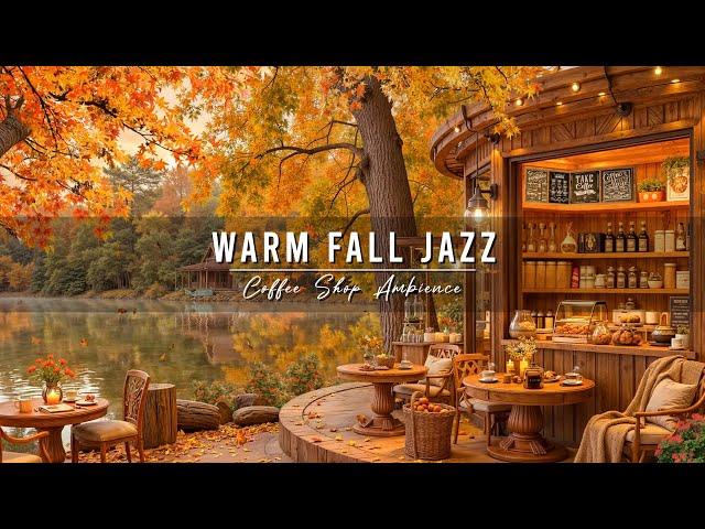 Fall Coffee Shop Ambience with Warm Jazz Music  Smooth Jazz Instrumental Music for Studying, Relax