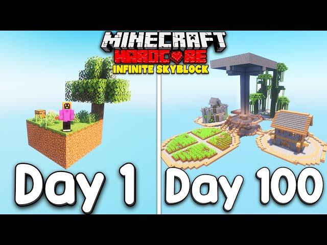 I Survived 100 Days Of Skyblock Infinite In Minecraft Hardcore!