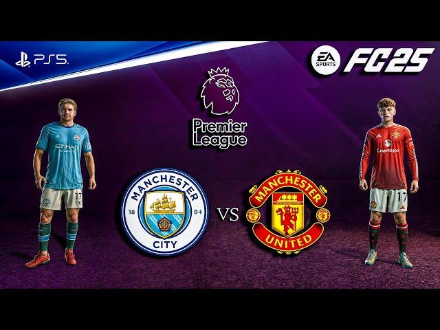 FC 25 - Man City vs Man United Ft. Haaland, Hojlund, | Premier League 24/25 Full Match | PS5™ [4K60]