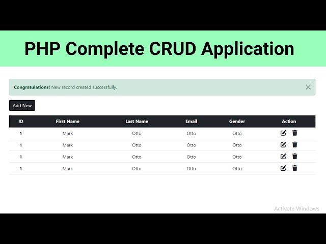 PHP CRUD Operations with MySQL Database & Bootstrap 5 - Select, Insert, Update, Delete