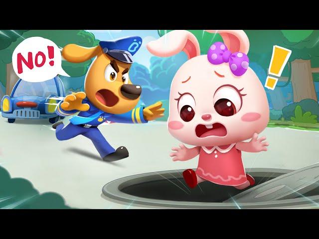 Don't Play on the Manhole Cover | Safety Cartoon | Sheriff Labrador | Kids Cartoon | BabyBus