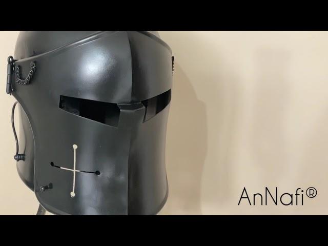 AnNafi® Medieval Black Barbuta Knight Helmet | Wearable Reenactments | Best Comfort & Precise Design