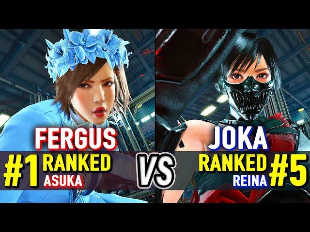 T8  FERGUS (#1 Ranked Asuka) vs JOKA (#5 Ranked Reina)  Tekken 8 High Level Gameplay