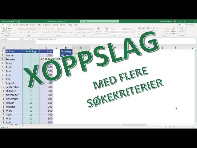 Excel på norsk: XOPPSLAG() med flere søkekriterier - dette er utklassing!