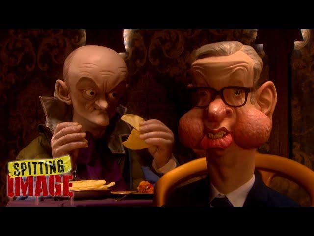 Michael Gove Takes Dominic Cummings for a Curry | Spitting Image