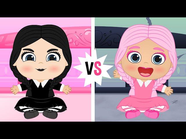 BABY LILY 🩷 Pink Vs Black dress up challenge 🩷 What color do you choose?