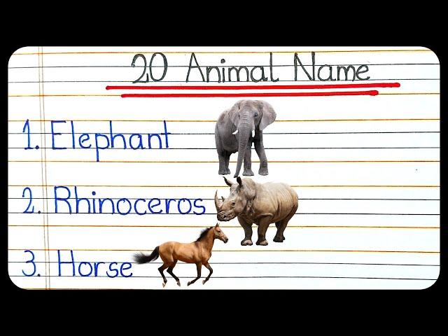 20 animals name easy | 20 Animals Name in English | जानवरों के नाम | Animals name