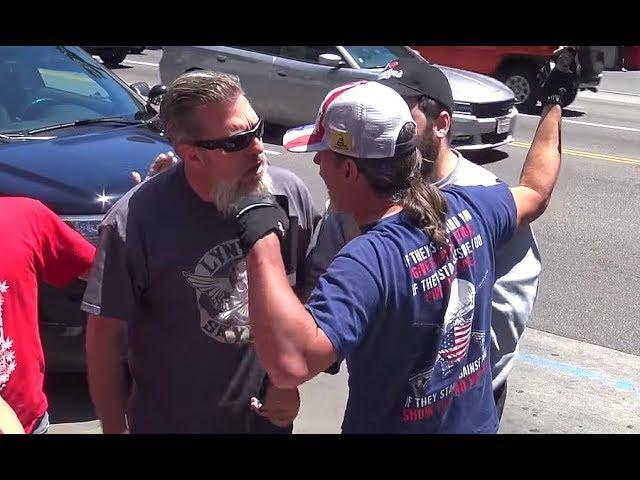 Anti-Trump Protesters VS Trump Supporters on Hollywood Blvd | FLECCAS TALKS