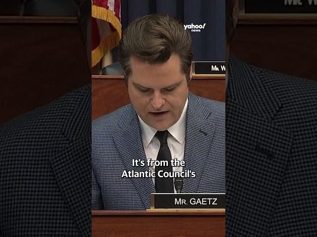 Defense official informs Matt Gaetz he's citing Chinese propaganda #shorts