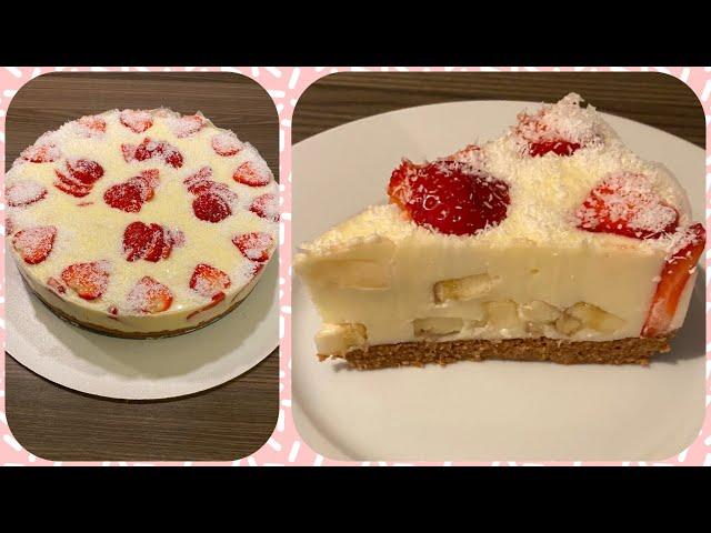 No-Bake Strawberry Cheseecake &Рецепт Клубничного Чизкейков Без Выпечки