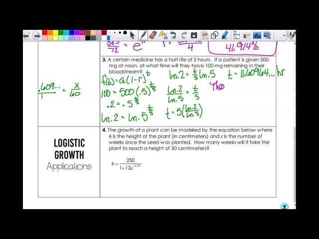 Exponential & Log Applications 3PPC1920