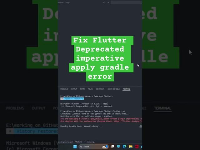 Are you struggling with Flutter deprecated imperative apply of gradle migration error? #flutter