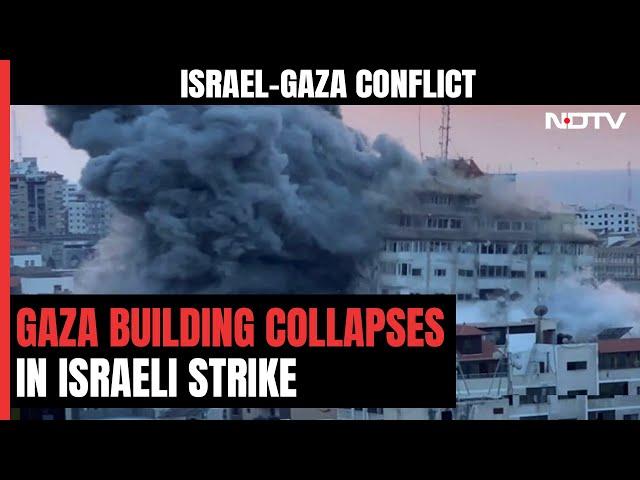 Israel Hamas War: Watan Tower In Gaza Collapses In Israeli Airstrike