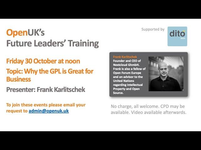 OpenUK Future Leaders Talk Frank Karlitschek Why glp is great for business