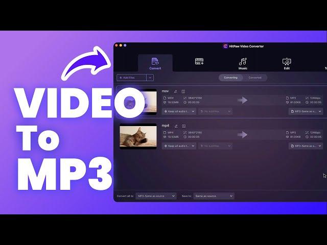 3 Steps to Convert Video to MP3 | HitPaw Video Converter Tutorial 2024