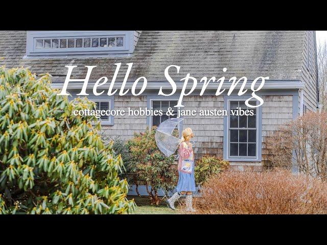 a rainy spring day at home ️ cottagecore hobbies, pride and prejudice vibes, springtime vlog