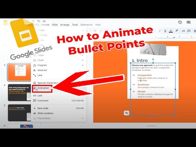 How to Animate Bullet Points in Google Slides