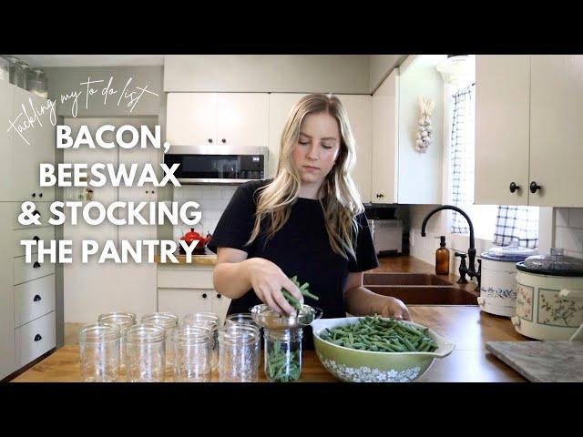 Tackling My To Do List | Homemade Bacon, Rendering Beeswax, Canning & Pantry Organization