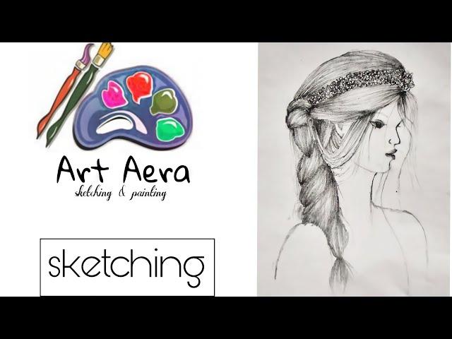 Sketching a Beautiful girl |  Pencil Sketching | Flower crown girl