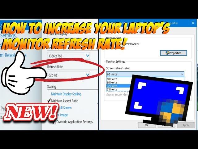 HOW TO INCREASE YOUR LAPTOP'S MONITOR REFRESH RATE! USING CRU FOR WINDOWS10! BEST FOR GAMING!