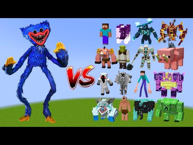 MUTANT HUGGY WUGGY vs All Minecraft Bosses - Minecraft Mob Battle