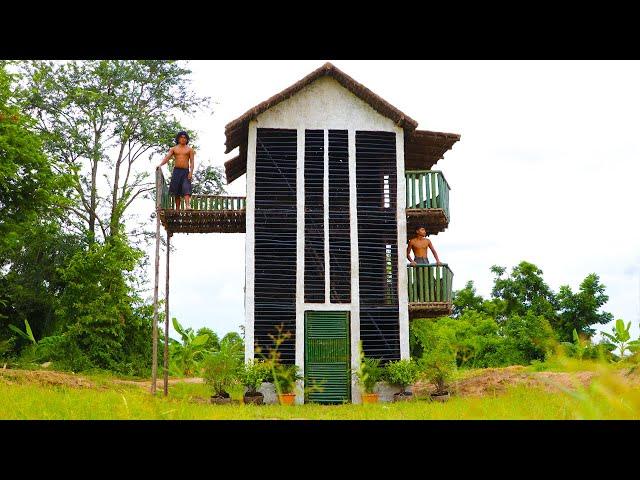 Primitive Daily life: Build Three Story  Luxury Mud Villa With Wood, Bamboo And Mud