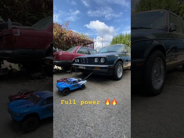 Can 2 rc cars pull a real car? #shorts #viral #bmw #rc #pulling #meme