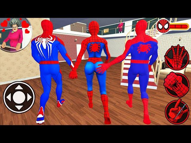 SpiderMan Love Battle for SpiderWoman in Scary Teacher 3D