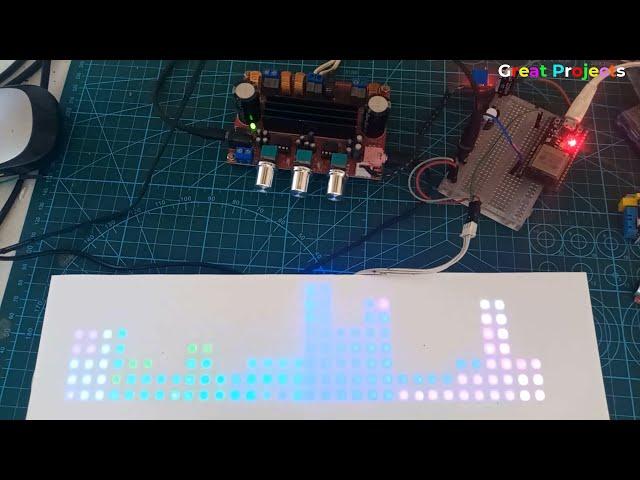 Spectrum Music Visualizer 16Band With ESP32 and WS2812  8x32