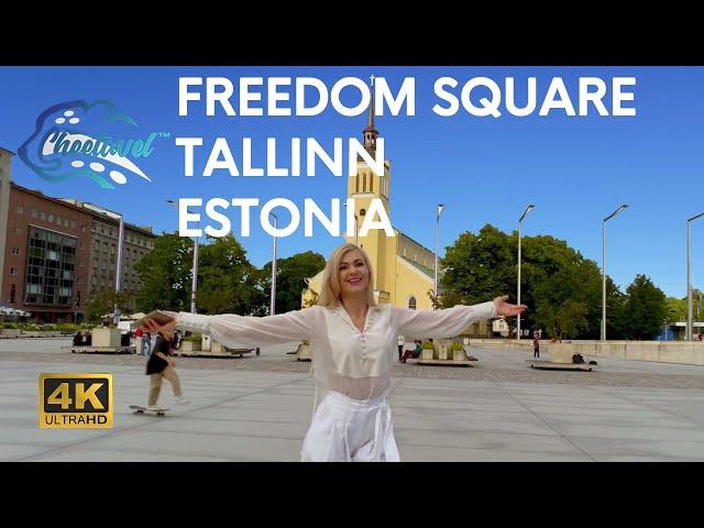 [4K] Travel to Estonia and Explore Tallinn Freedom Square with Viktoria as Your Tour Guide 