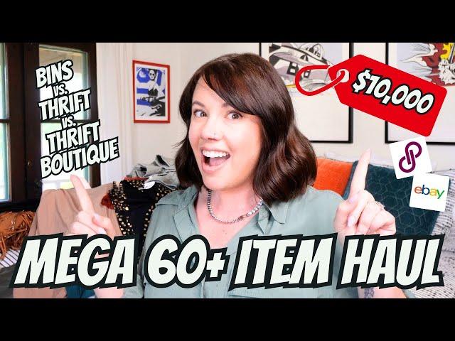 A Mega Haul for a Thrift Showdown!  Shopping the Bins, The Thrift, and a Thrift Boutique for Resale!