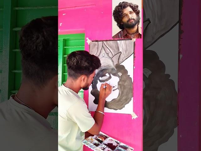 Pushpa Pushpa..🪓 Allu Arjun Painting  #pushpa #youtubeshorts #shortvideo #trending #art #shorts