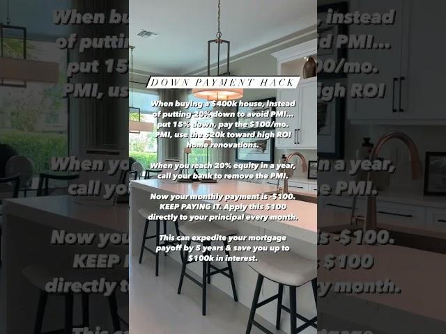 #downpayment #mortgagehack #homebuyertips